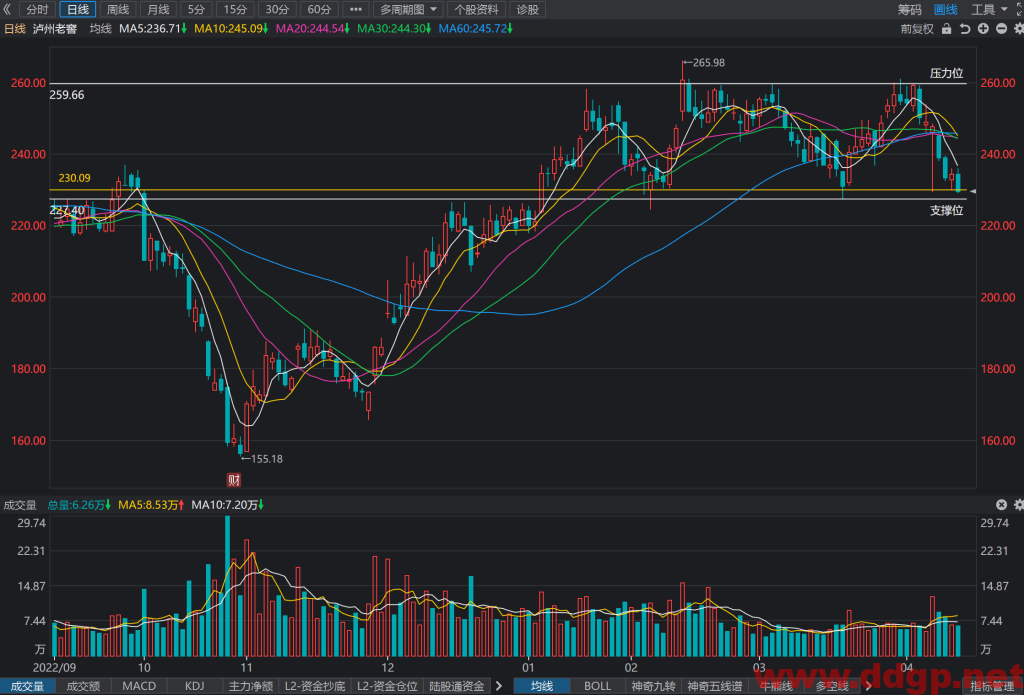 泸州老窖股价趋势,目标价,止损价预测和K线形态及财报分析-2023.4.16