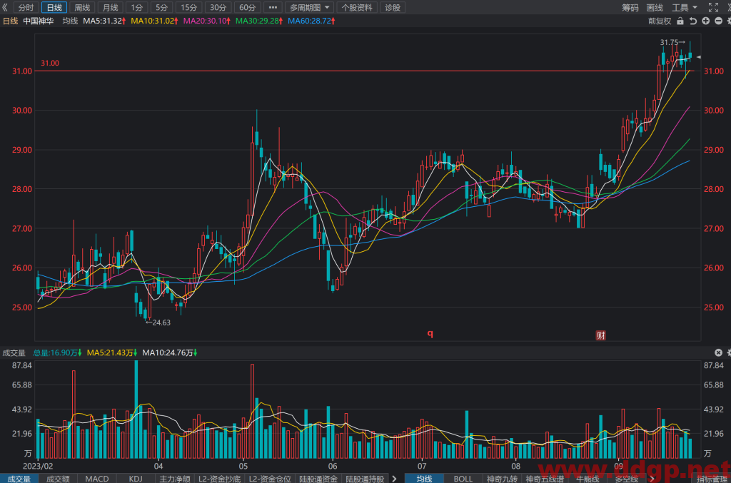 中国神华(601088)股票最新行情,股价,财务报表,走势图,目标价,技术分析预测