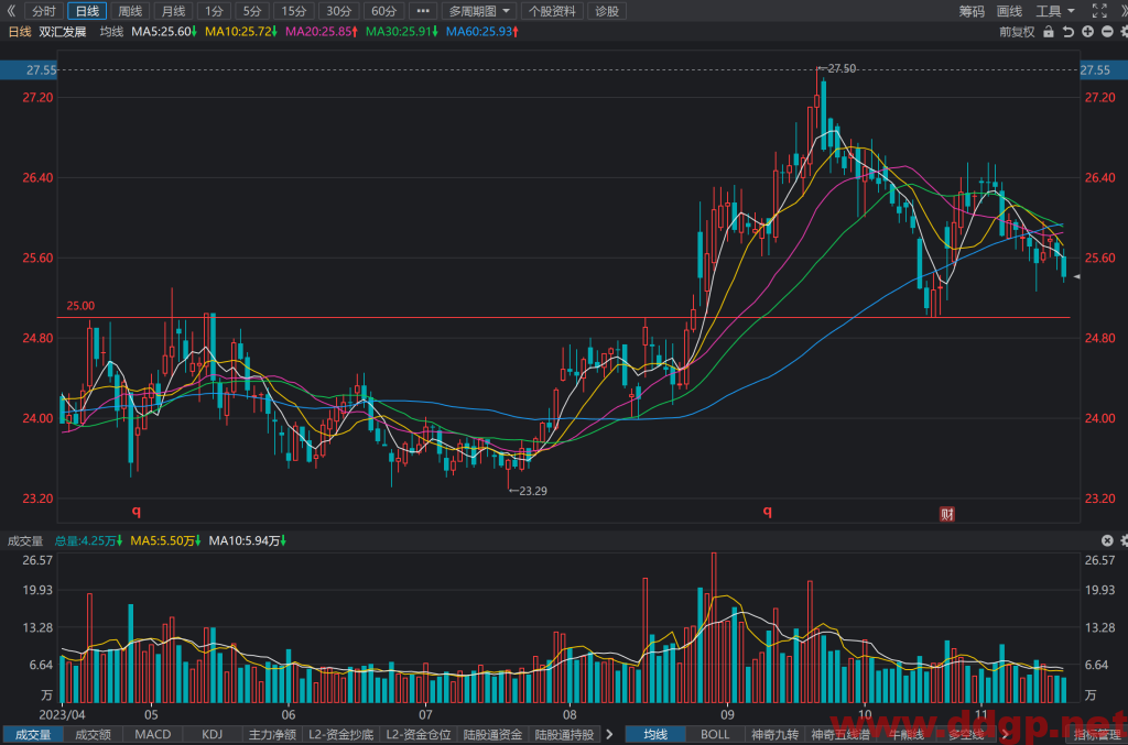 双汇发展(000895)股价趋势预测和K线图及财务报表分析-2023年11月19日
