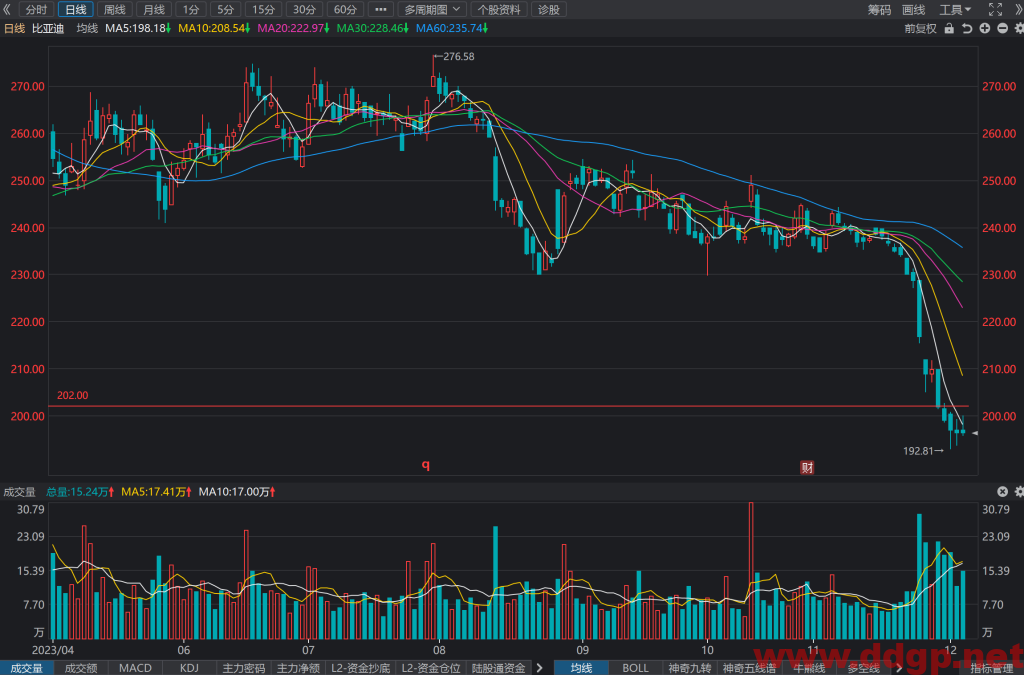比亚迪(002594)股价走势/财务报表/K线图/买入持有卖出分析预测-2023.12.5